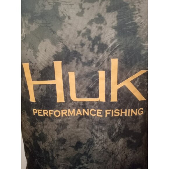 Huk Fishing T-Shirt Mens Large L Brown Camo Performance Short Sleeve UPF Stretch - Picture 2 of 13